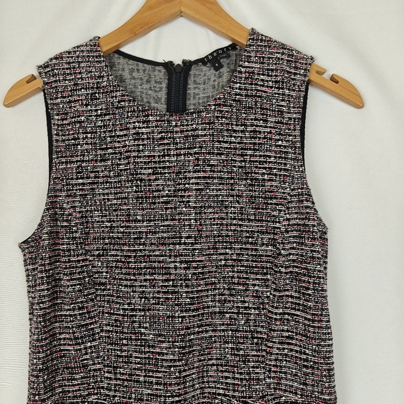 Theory Navy & Red Fit & Flare Sleeveless Tweed Mini DressSize 6 Women's - Picture 8 of 12